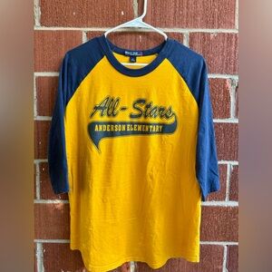 Sport-Tek ‘All-Stars: Anderson Elementary’ Yellow/Navy Oldschool Graphic Tee